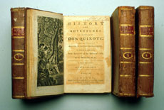 Collection of books owned by Washington, including 'The History and Adventures of the Renowned Don Quixote'