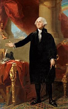 George Washington (“Lansdowne” portrait) by Gilbert Stuart, oil on canvas, 1796
