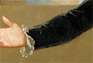 Detail of sleeve in the Lansdowne portrait by Gilbert Stuart, oil on canvas, 1796