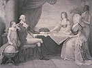 Engraving of George Washington and Family by Edward Savage and David Edwin, 1798