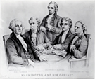 Washington and His Cabinet by Currier and Ives, lithograph, 1876