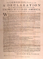 Copy of Declaration of Independence, 1776